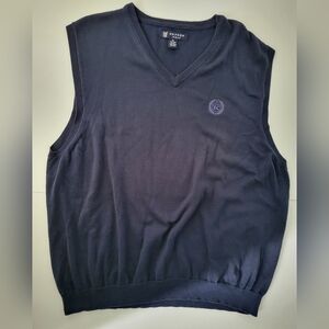🌸3/$15 Oxford Golf Navy V Neck Pima Cotton Sweater Vest with Embroidered Logo